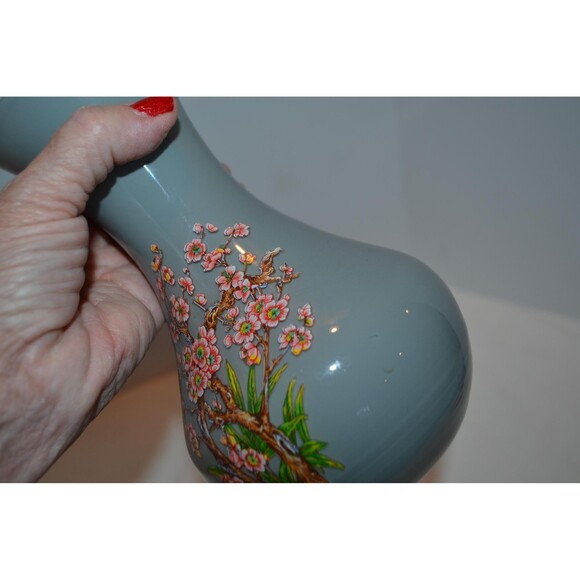 Vintage Vase Cherry Blossoms on Gray Perfect for Lego Flowers - Picture 5 of 5